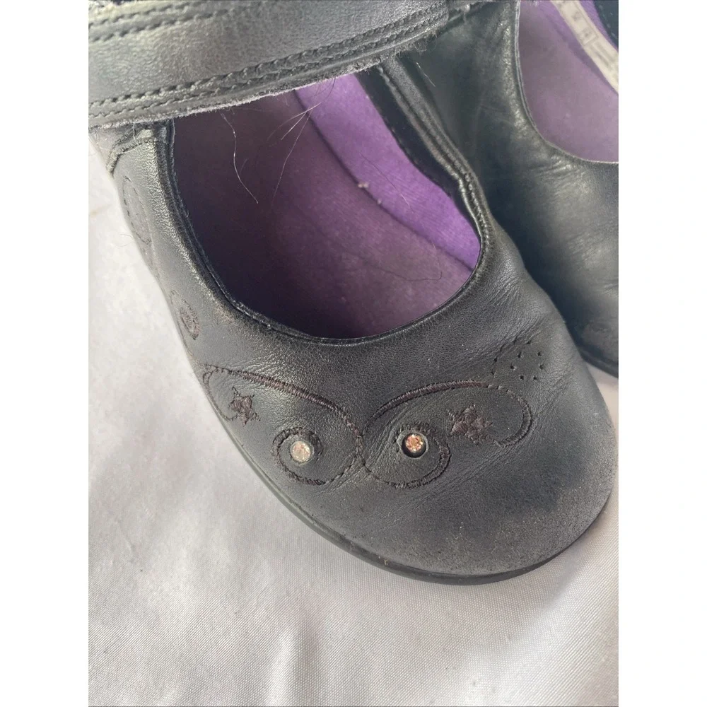 Clarks Breeanjo Children Mary Jane Black Light Up Leather Casual Flats Size 7.5